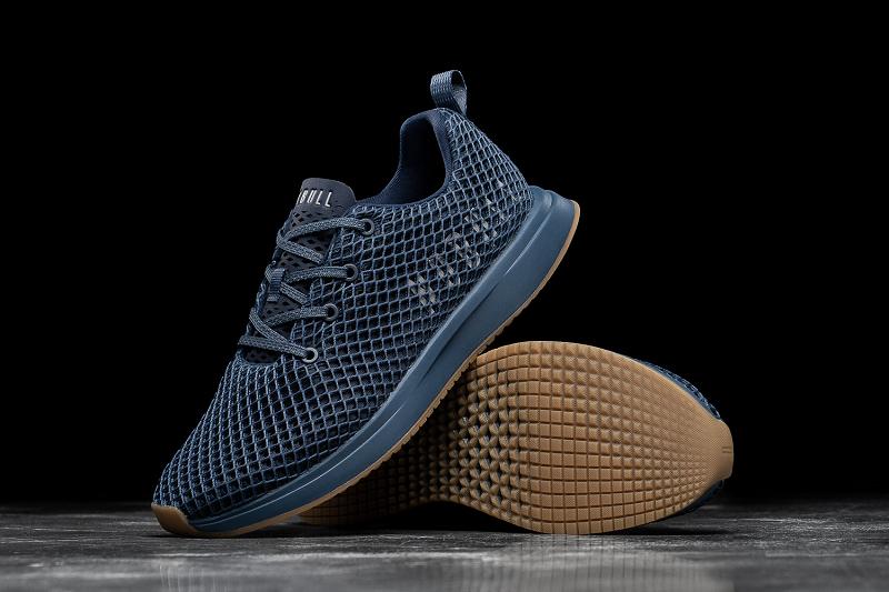 Navy Nobull Mesh Runner Men's Running Shoes | CA P1106J